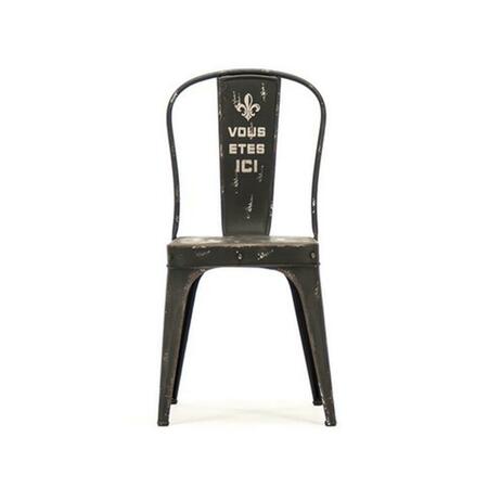 D2D TECHNOLOGIES Christelle Iron Chair- Antique Black - 17 x 35.5 x 16 in. D24257881